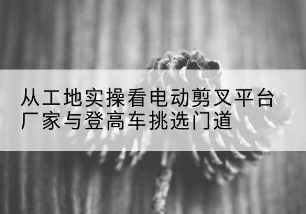 镇康电动剪叉升降平台厂家-从工地实操看电动剪叉平台厂家与登高车挑选门道